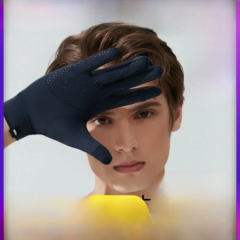 バナナリーフ-メンズ-日焼け防止手袋-ロング-ショート-薄手-屋外-uvカット-サイクリング-通気性-滑り止め-ドライビング-アイスシルク-s