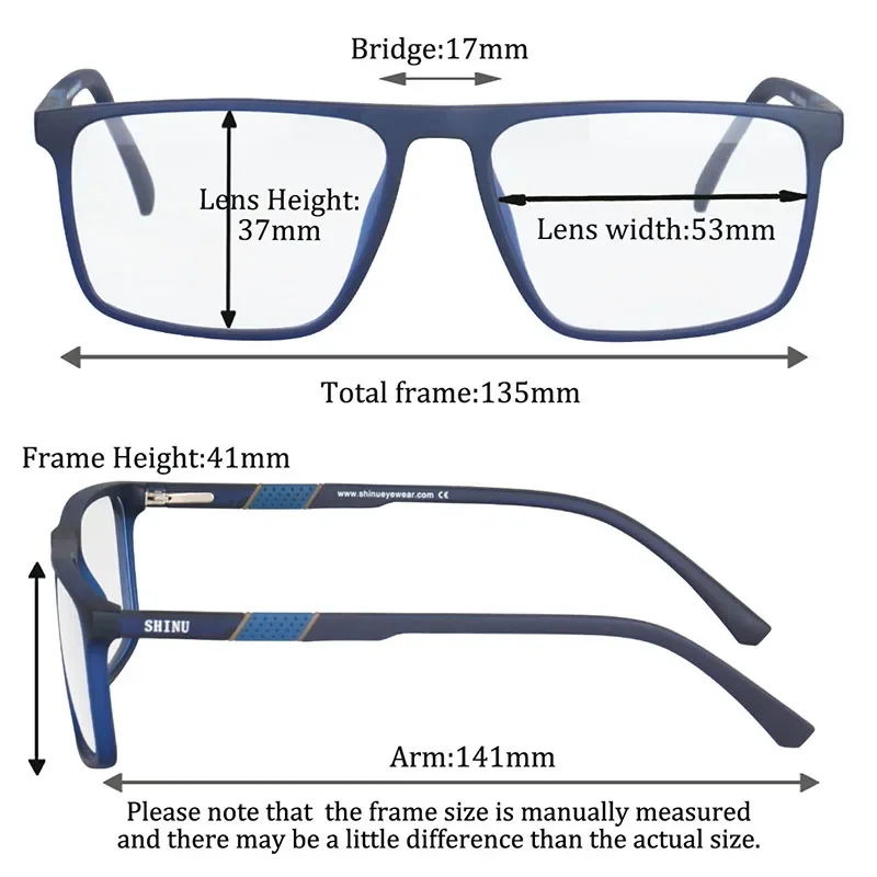 SHINU Men Reading Glasses Progressive Reading Glasses Multifocal Presbyopic Glasses Near And Far Multifocal Eyeglasses For Men