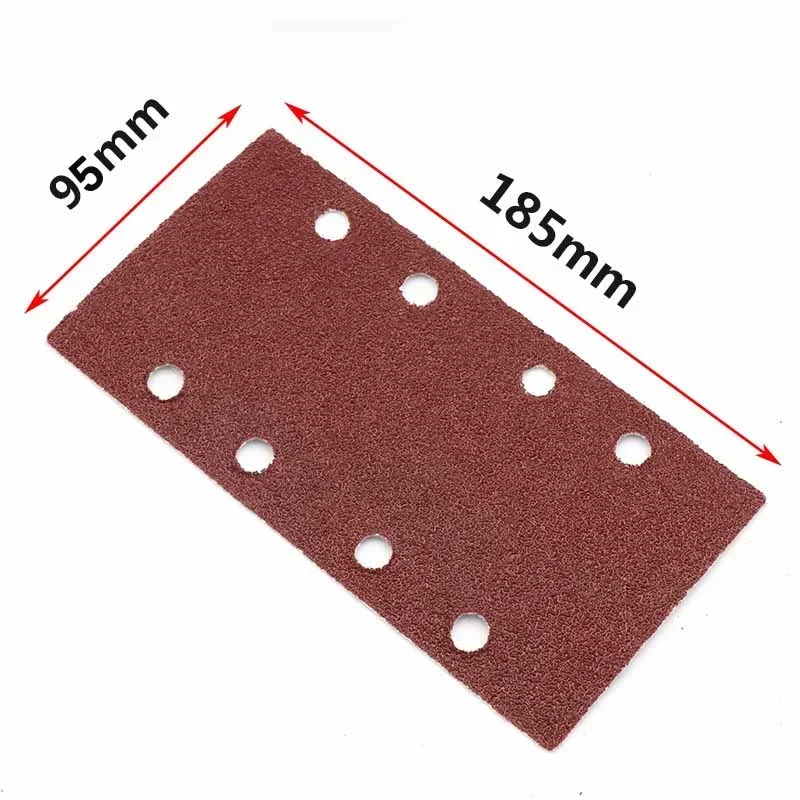 8-Hole Rectangular  Flocked Sandpaper Sheet 95x185mm Grinding machine sandpaper Wood Furniture Metal Polishing Tool