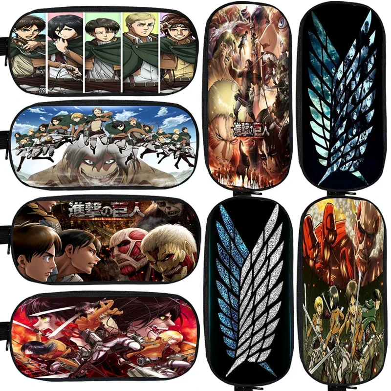 

Attack on Titan Pencil Case Girls Boy Anime Pencil Bag Cosmetic Case Children Stationary Bag Students School Supplies Kids Gifts