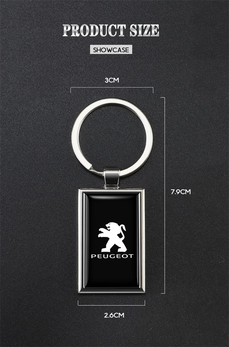 1Pcs Zinc Alloy Car Keyring Auto Logo Keychain Pendant Decoration For Peugeot 308 206 307 3008 207 205 508 2008 301 208 407 4008