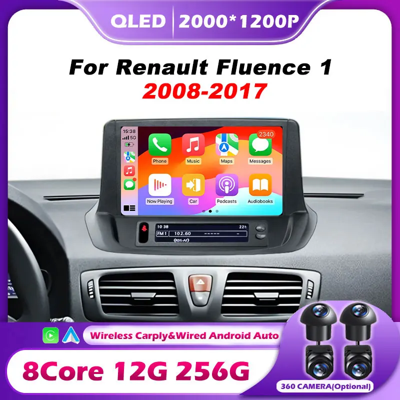 Reproductor Multimedia para coche Android 16, accesorios para Renault Fluence 1 2008-2017, Carplay inalámbrico, estéreo, herramientas de navegación GPS