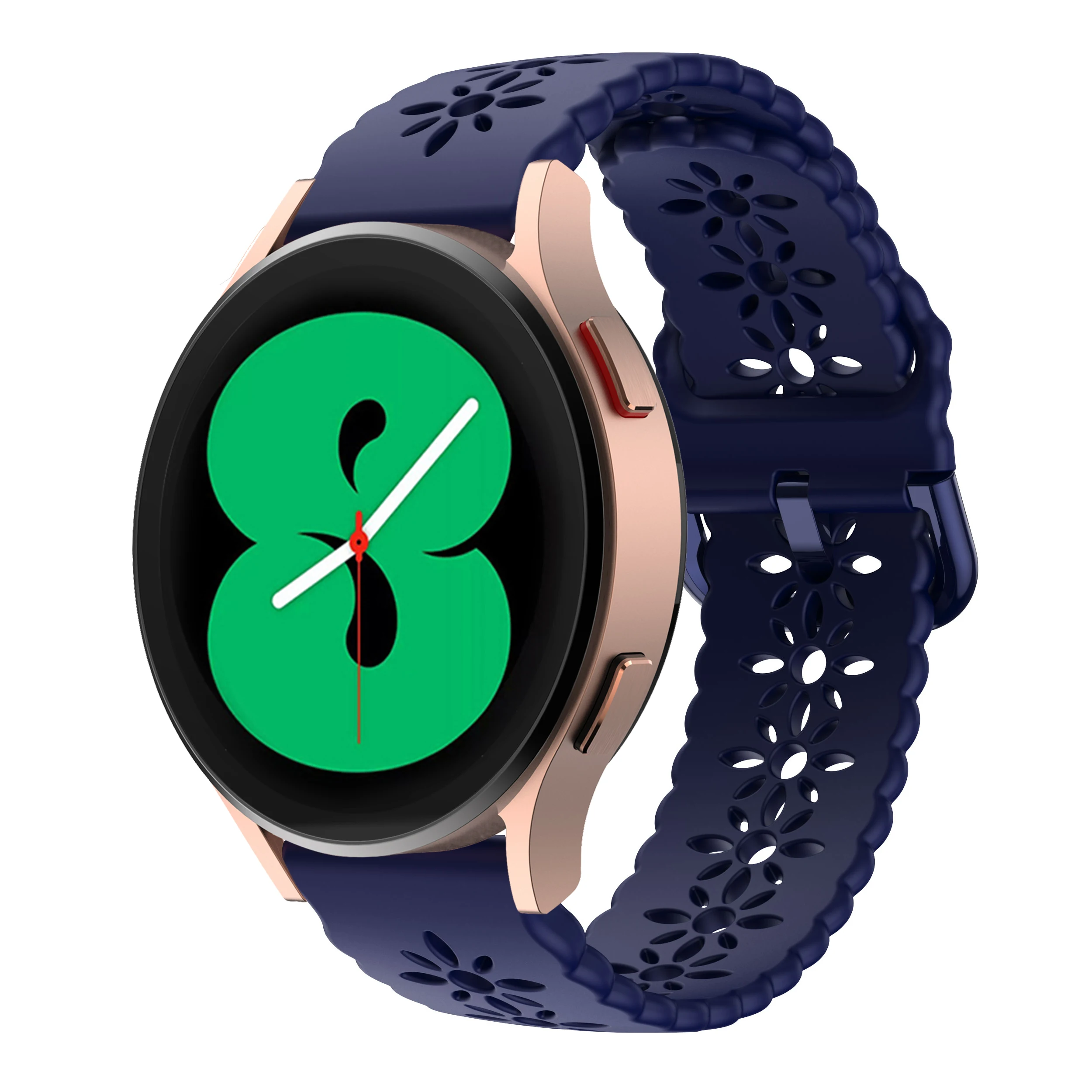 삼성 갤럭시 워치 4 클래식 시계 밴드용 20mm 22mm 스트랩, 크리에이티브 매화 붐 스타일 실리콘 팔찌 교체 액세서리