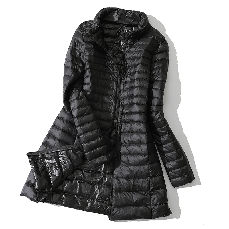 0-10 ℃ Vrouwen Winterjas Ultralichte Opstaande Kraag Dunne Eendendendons Pufferjacks Dames Gewatteerde Parka \'S Vrouw Draagbare Bovenkleding