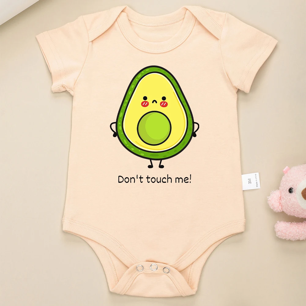 Funny Baby Boy and Girl Clothes Onesie Cute Cartoon Avocado Pattern Cotton Toddler Jumpsuit Comfy Breathable O-neck Bodysuit