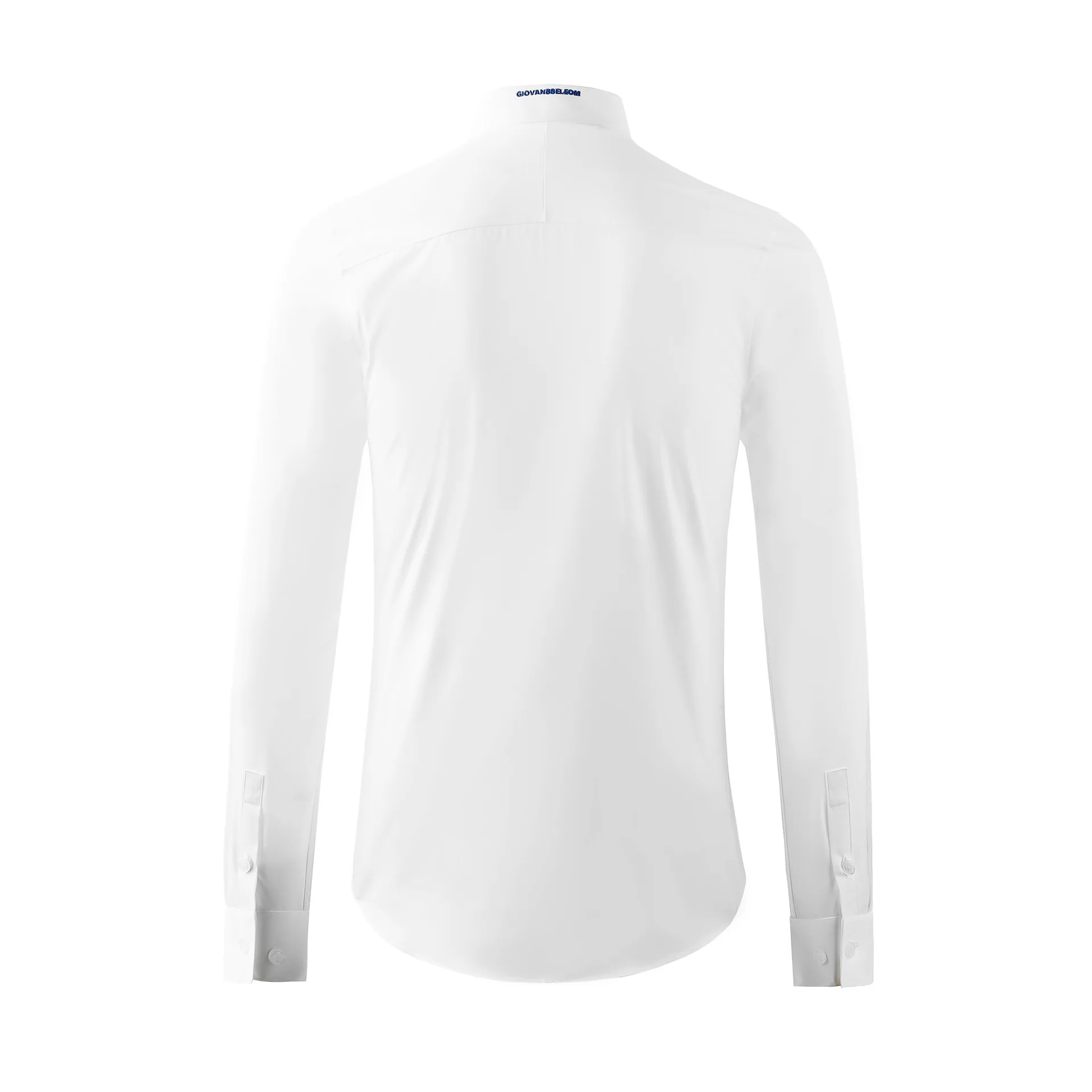 Camicia da uomo a maniche lunghe ricamata con colletto a farfalla in stile cinese taglie forti Camicia da lavoro di moda di marca M-4XL