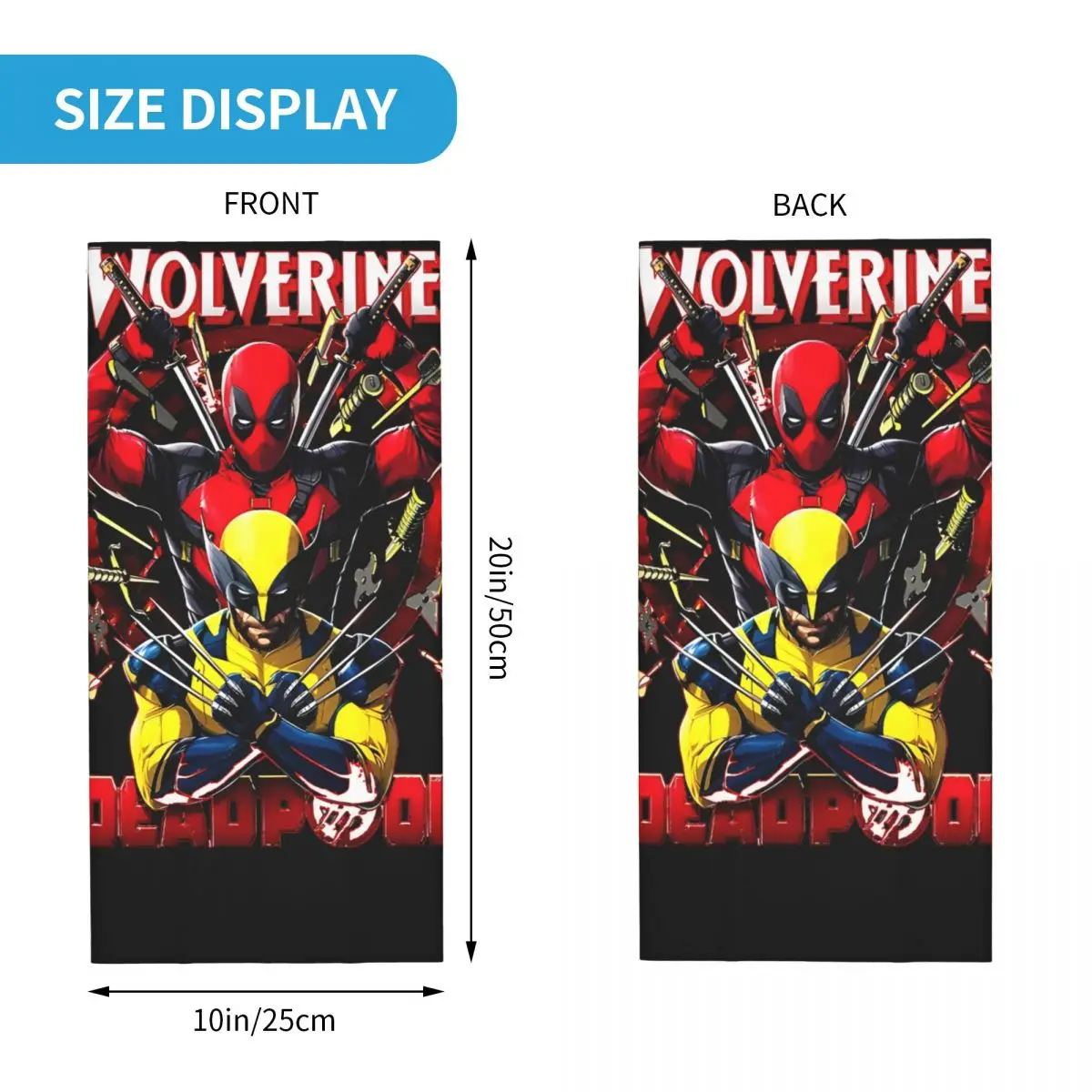 Weapon X Dead Poster Bandana Neck Cover Printed  Disney Marvel Deadpool & Wolverine Film Face Mask Hiking Unisex Adult Washable