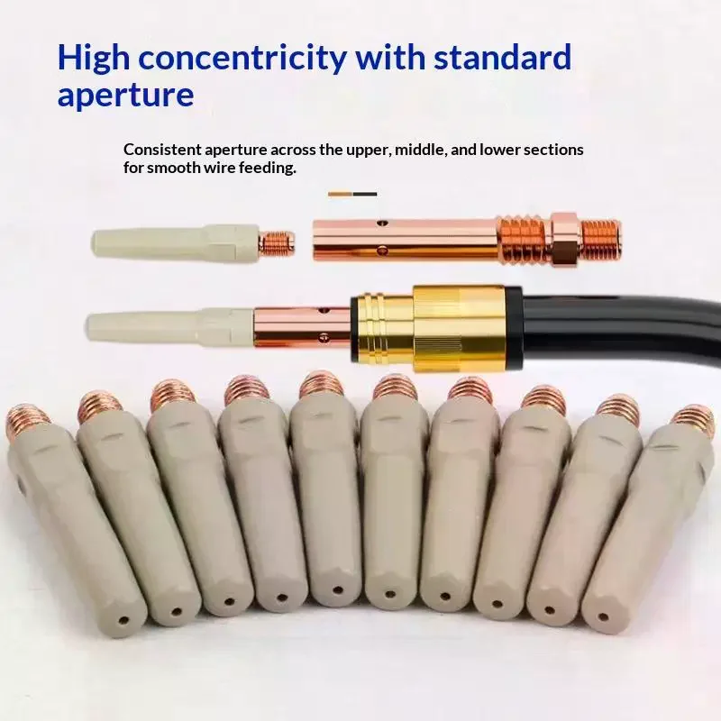 Durable Non-Stick MIG Nozzle Tips 2/4Pcs M6*40/45MM Copper 0.8/1.0/1.2/1.4MM for Daily Welding Tasks
