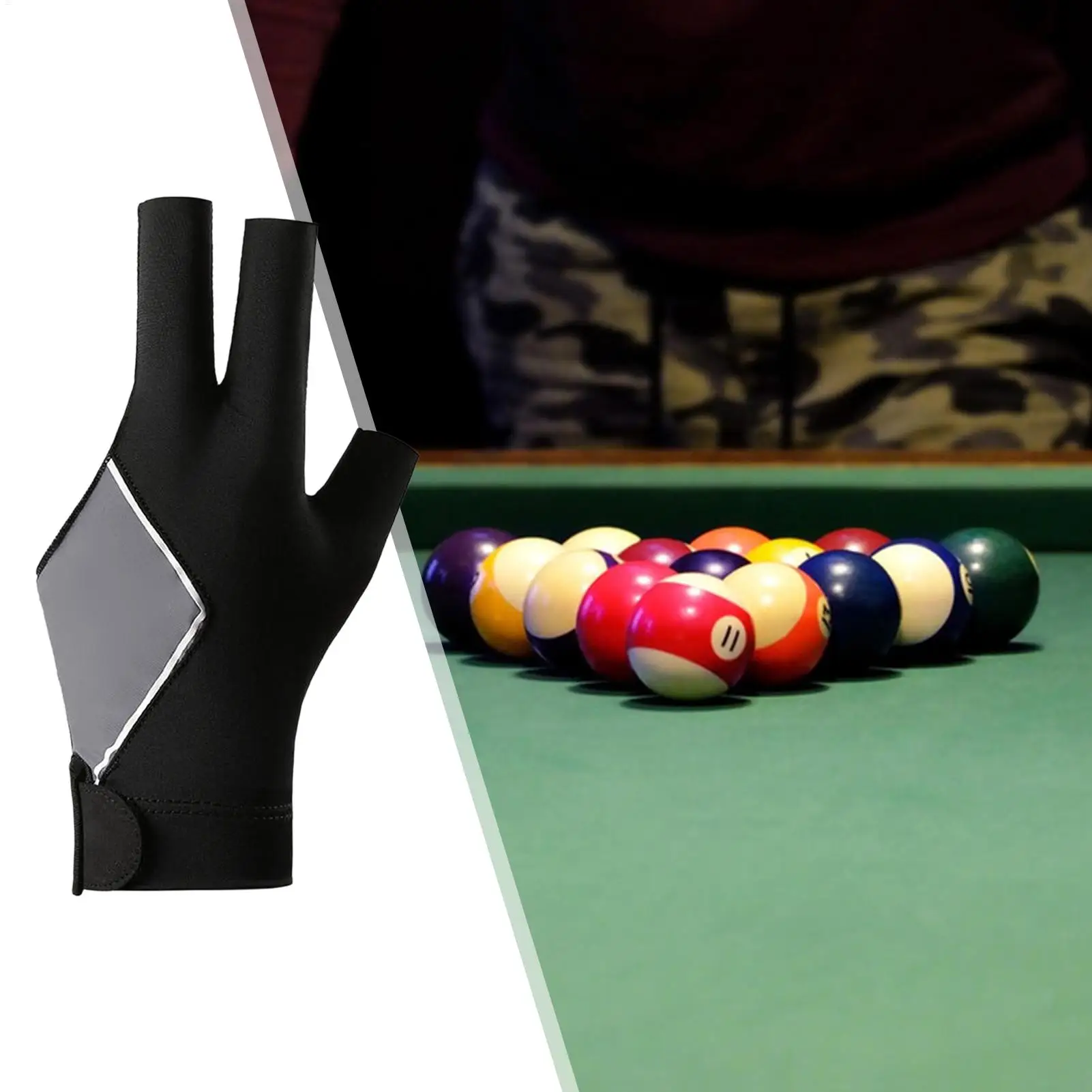 1Pc Billiards Glove Left Hand Three Finger Snookers Billiard Glove Non Slip Breathable And Quick-drying Billiard Training Gloves