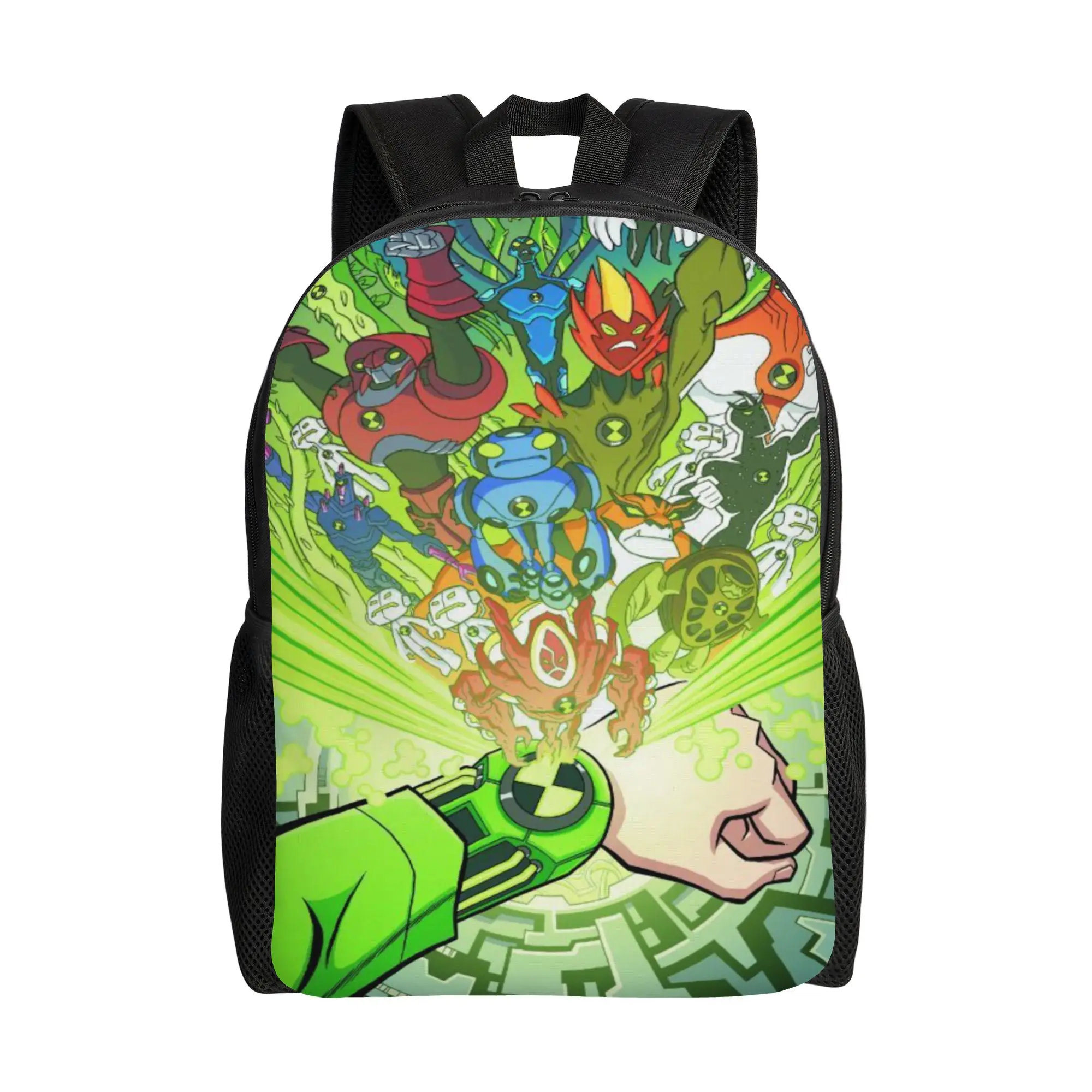 College Bag Back to school season Green Wristwatch Summoning Alien Heroes  Personalised Backpack
