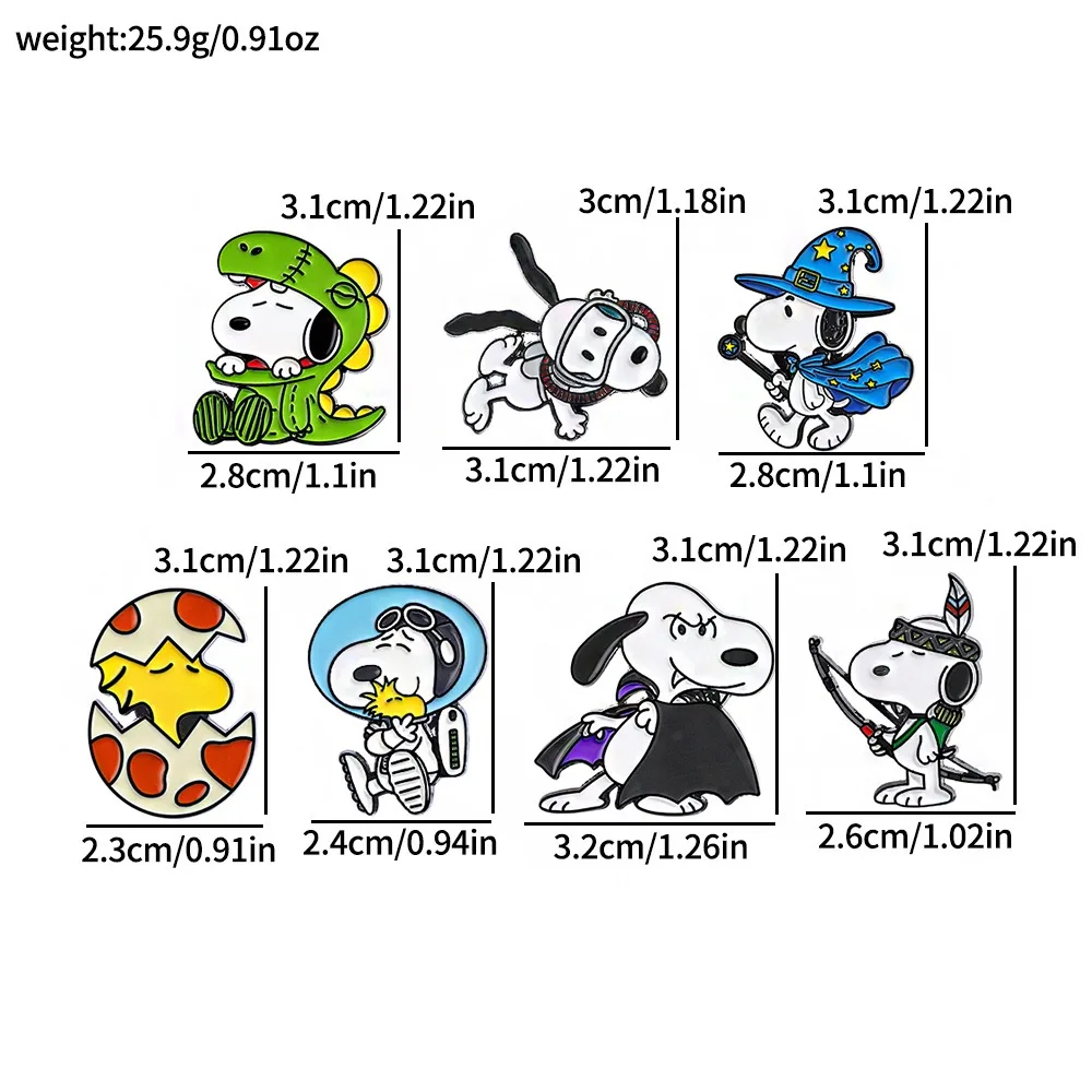 7-teiliges Set mit niedlichen Cartoon-Emaille-Anstecknadeln aus Zinklegierung, Ansteckbroschen und Abzeichen zur Dekoration von Rucksäcken, Hüten und Kleidung, Schmuck, Unisex-Geschenk für Freunde – Detail 1
