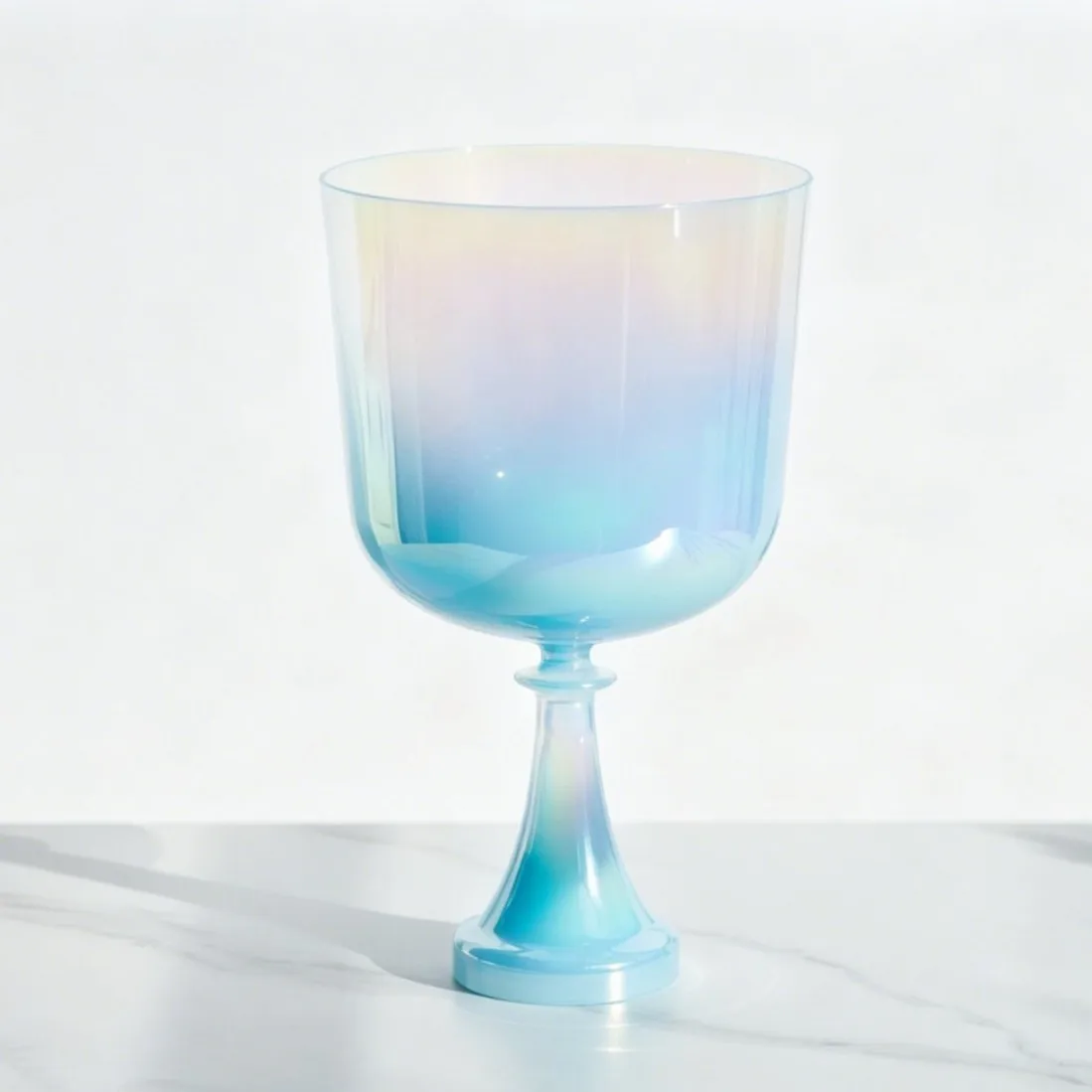 Colorful transparent blue handheld bowl Holy Grail crystal bowl Professional sound bowl Music bowl Yoga bowling musical instrument Free leather stick