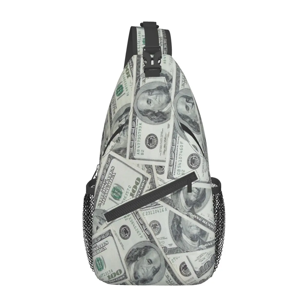 

Dollar Money Crossbody Sling Bags Small Chest Bag Cool Funny Pattern Shoulder Backpack Daypack for Biking Satchel