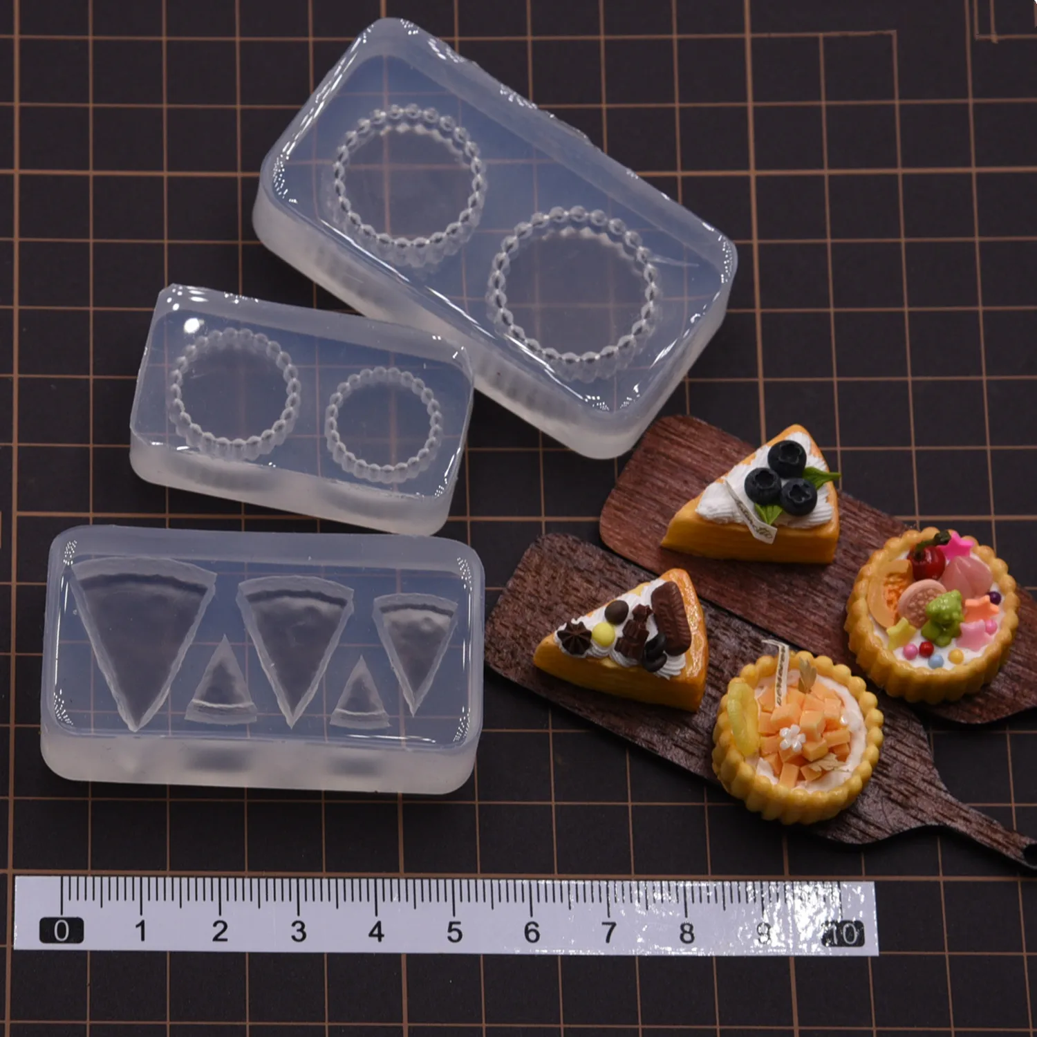 Mini Cake Base Mold Ultra-Light Resin Clay Double-Sided 3D Silicone Mold for Miniature Cooking And Baking