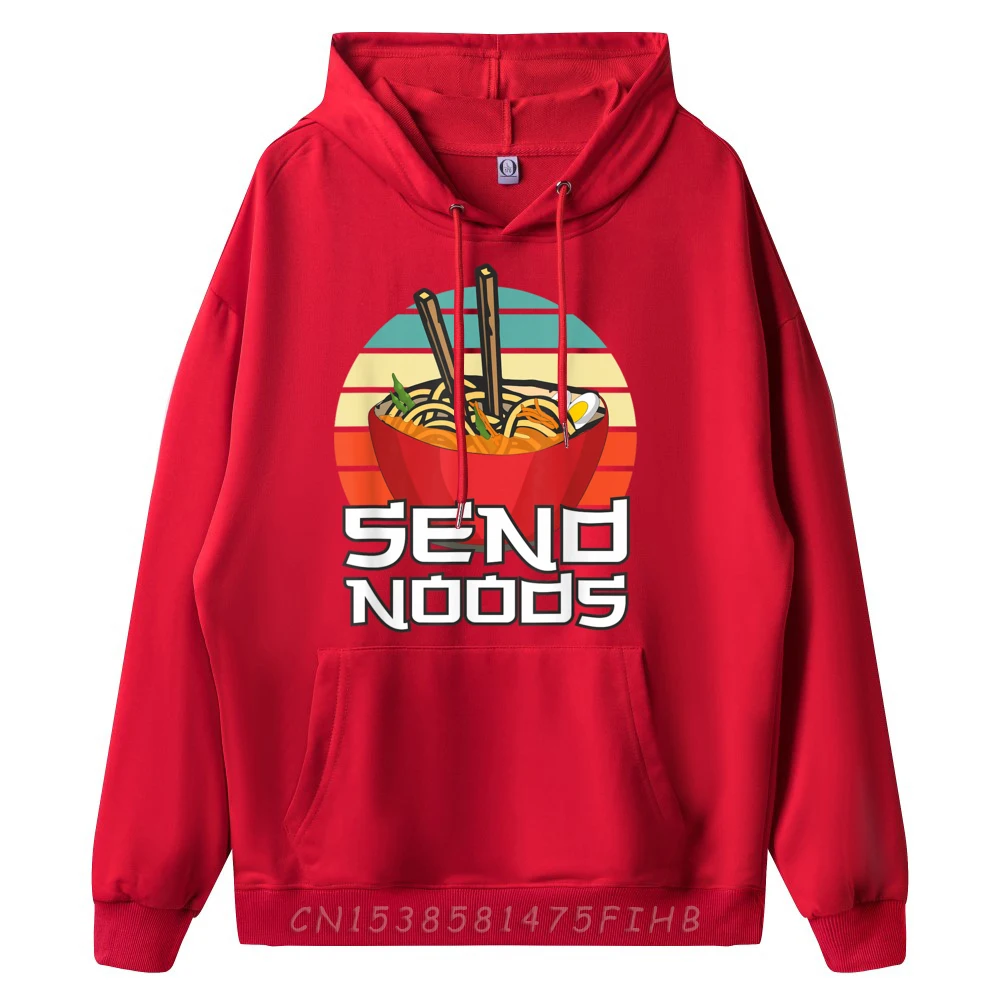 Send Noods Funny Japanese Ramen Noodle Bowl Vintage Graphic Pullover Hoodies Sweatshirts For Men Father's Day