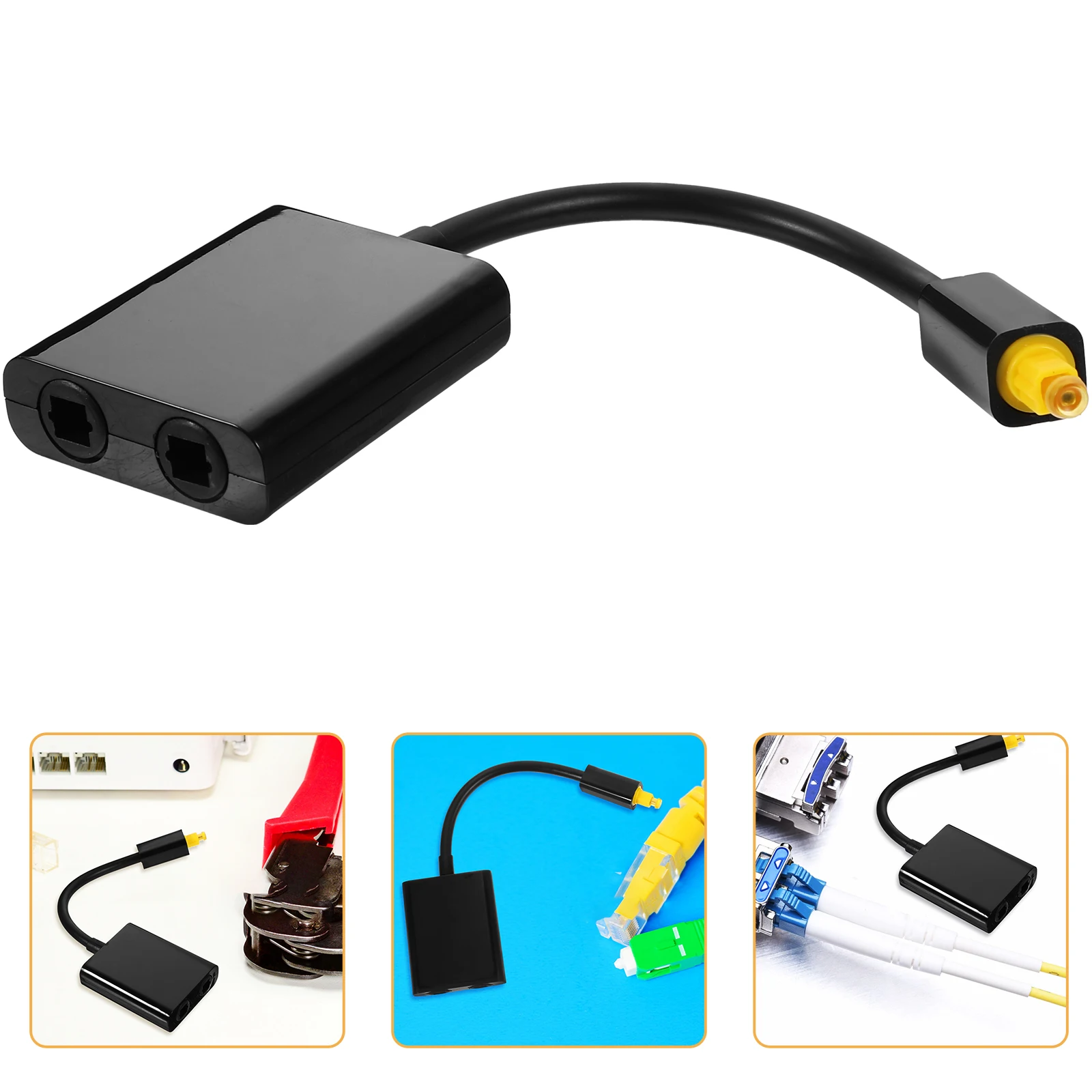 

1X2 Digital Optical Splitter 1 Input To 2 Outputs Black Adapter Gold Plated Terminal Non-Magnetic Shell