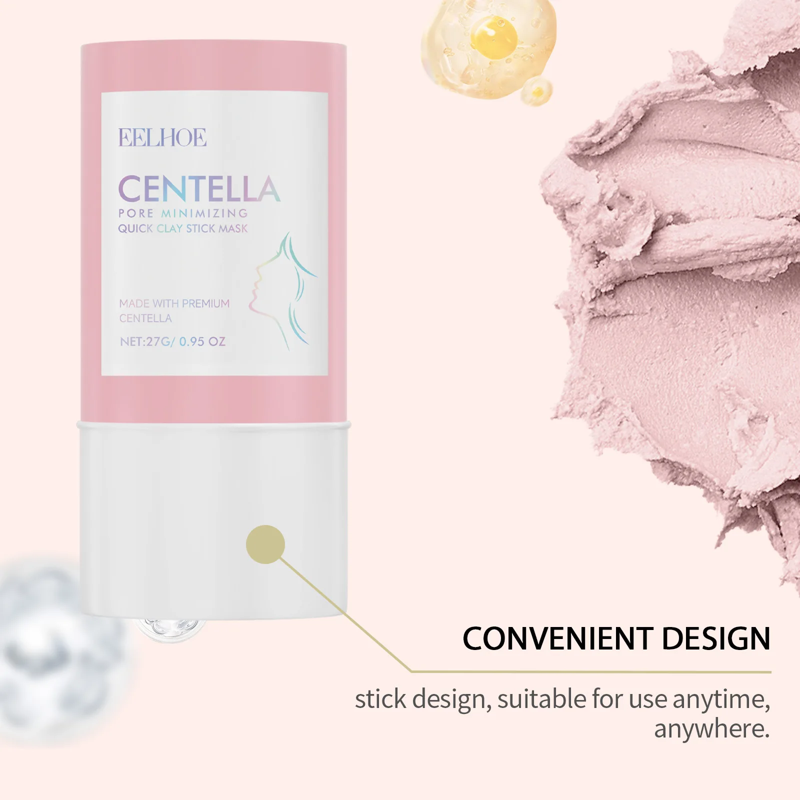 

Eelhoe Centella Facial Cleaning Mask Stick Improve Brighten Moisturizing Pore Oil Control Reduce Blackhead Face Cleansing Balms