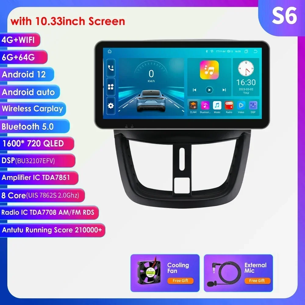 ossuret Android Auto Radio Voor Peugeot 207 207cc 207sw Carplay 2006 -2015 Autoradio 2 Din Multimediascherm Video Gps 2din Audio