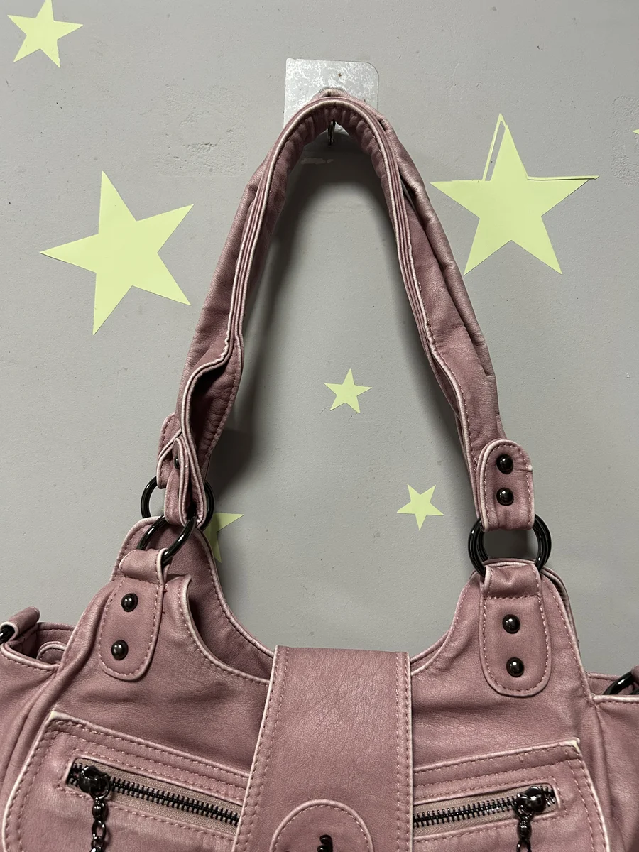 Vintage Damenhandtaschen PU Schultertasche Henkeltasche Modische Dumpling-Tasche mit Mehreren Fächern Schultertaschen – Detail 8