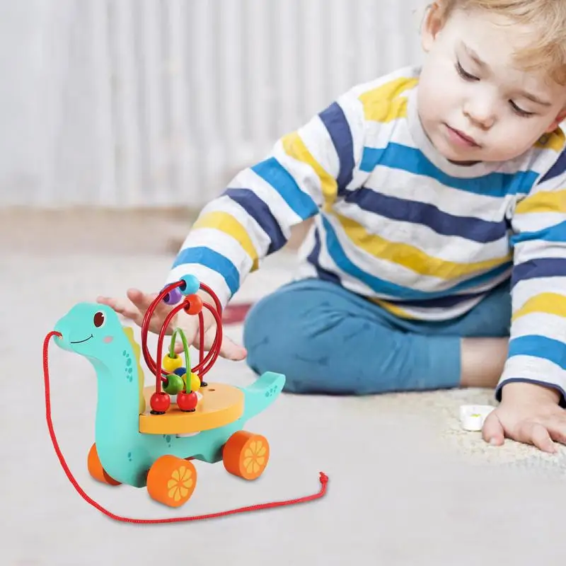 Bead Maze Toy Musical Wooden Roller Coaster Toy Cute Children Toys Battery Powered Toys For Home Kindergarten Nursery