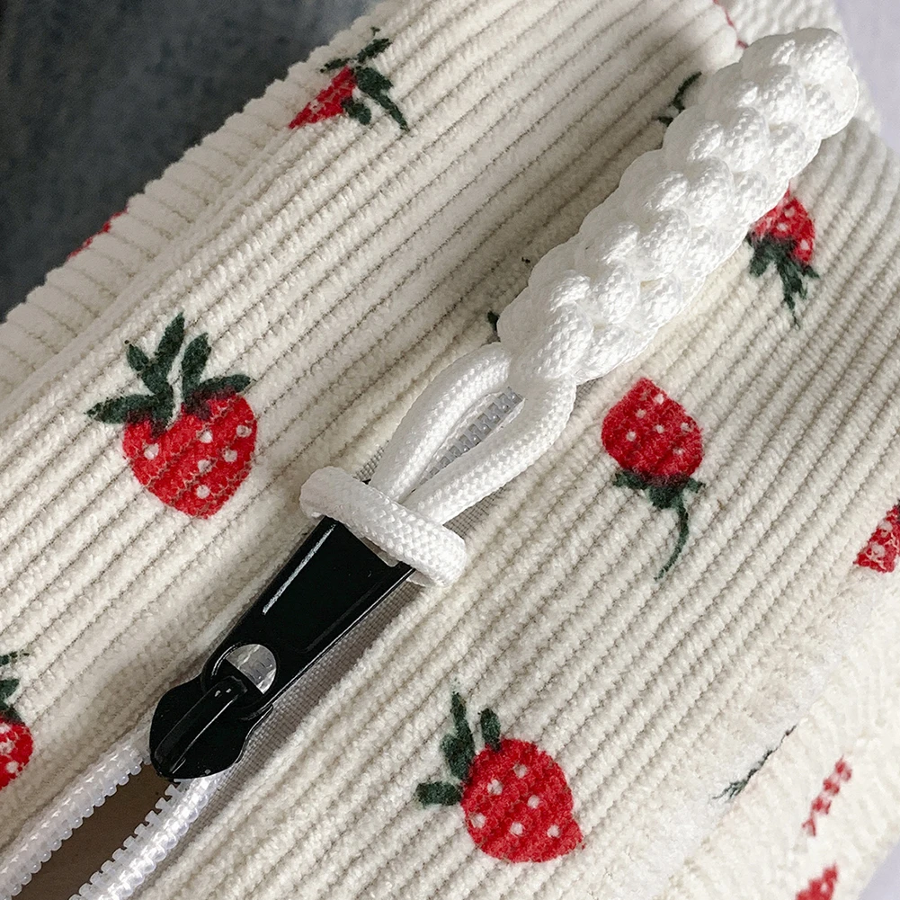 

Cute Strawberry Shoulder Bag Corduroy Trendy Crossbody Bag Casual Zipper Messenger Bag for Women Girls Travel Work