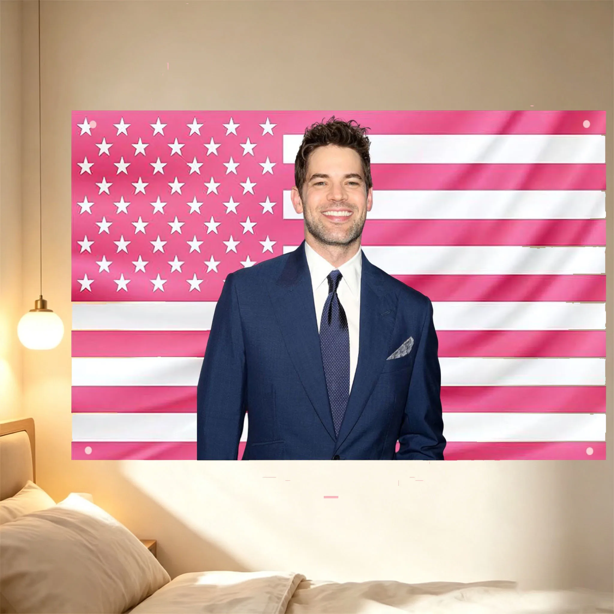 Jeremy Tapestry with the US Flag – Aesthetic style Wall Decor for Bedroom, House, Room and Living Room, Broadway Star Tapestry