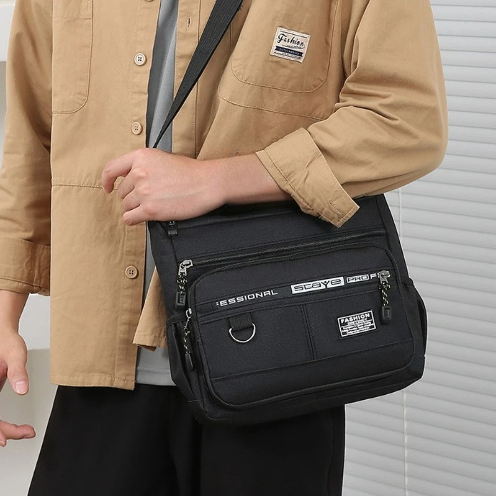 Waterproof Men's Crossbody Messenger Bag Multi Pocket Large Capacity Shoulder Bag Casual Daily Travel Work Satchel Bag