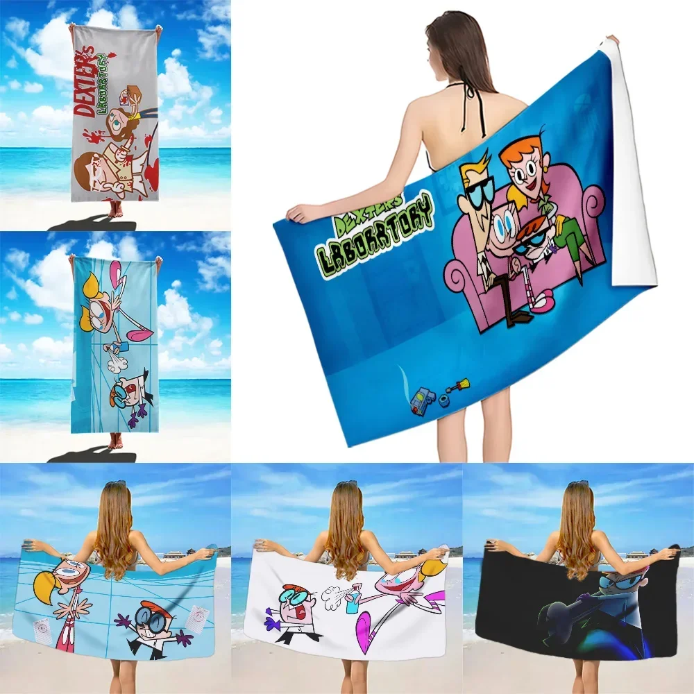 Dexters Laboratory Beach Towel Microfiber Sand Free Quick Dry Soft Sandproof Pool Towel Gift for Women Travel Gym Shower Camping