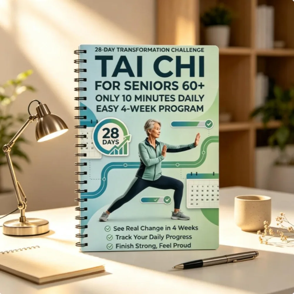 2026 Tai Chi for Seniors 60+ 28-Day 10 Mins Daily Program Spiral Bound Beginner Friendly Guide Book for Balance Fitness Exercise