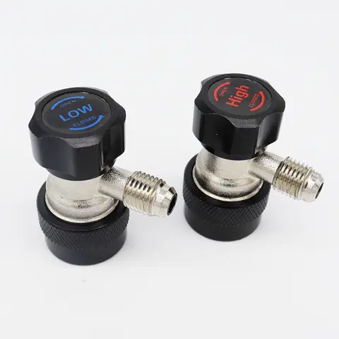 R134A NEW A/C AC Compressor R-134A Manual Quick Coupler Adapter Air Condition 1/4 SAE Connectors Accessories