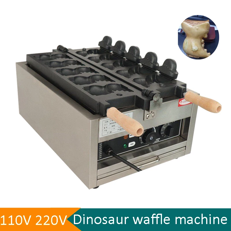 Non-sticking Stainless Steel Dinosaur Waffle Making Machine Open Mouth  Machine