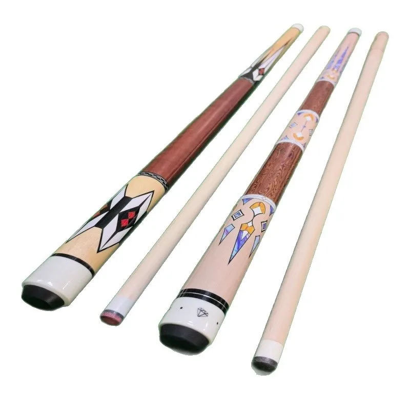 

American Style 13mm Large Head 1/2 Maple Split Pole Cross-Border Export Fancy Nine-Ball Pool Cue Stainless Snooker Billiard Cues