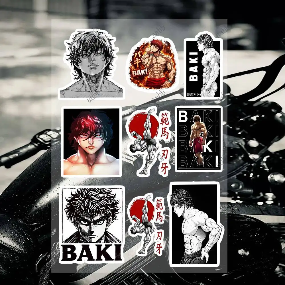 Anime Baki Hanma Motorcycle Decal Sticker Kit Reflective Graphics For Helmet Tank Fairing Body Custom Bike