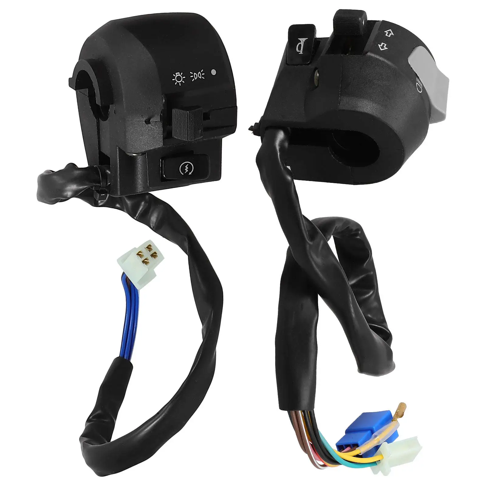 

Комплект из 2-х переключателей для мотоциклетного руля: левый переключатель сигналов, звукового сигнала и фар, запчасти для мотоциклов