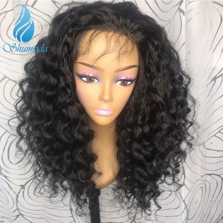 Shumeida 150 Density 5x5 Human Hair Wig with Closure Loose Wave Lace Wig Peruvian Hair 5x5 Closure Wigs with PrePlucked Hairline