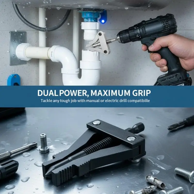 Pipe Extractor Tool for Commercial Plumbing Broken Thread Puller Hex Shank Fits Power Drill for PPR PVC MPP Pipes