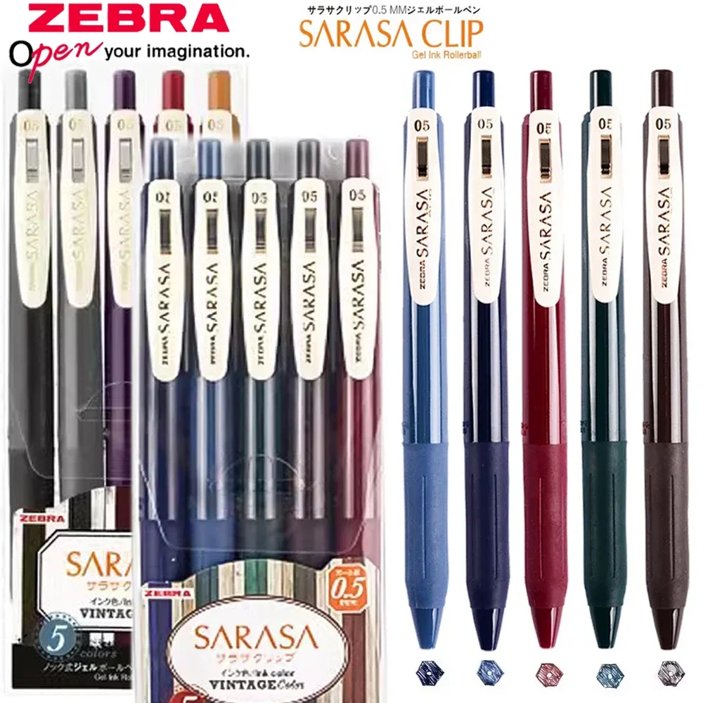 

5pcs ZEBRA SARASA Press Color Gel Pen JJ15 Vintage Pen Quick Dry Pen 0.5mm Japanese StationeryOffice Accessories School Supplies