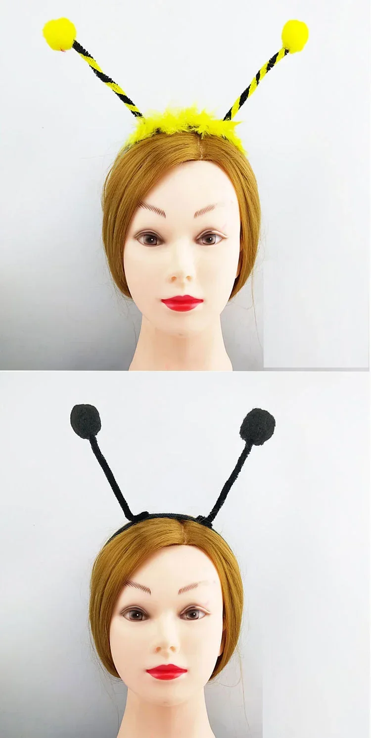 20pcs Adults Kids Plush  Boys Ant Bee Ladybug Headband Animal Gift for Birthday Party Cosplay Costume Halloween Christmas