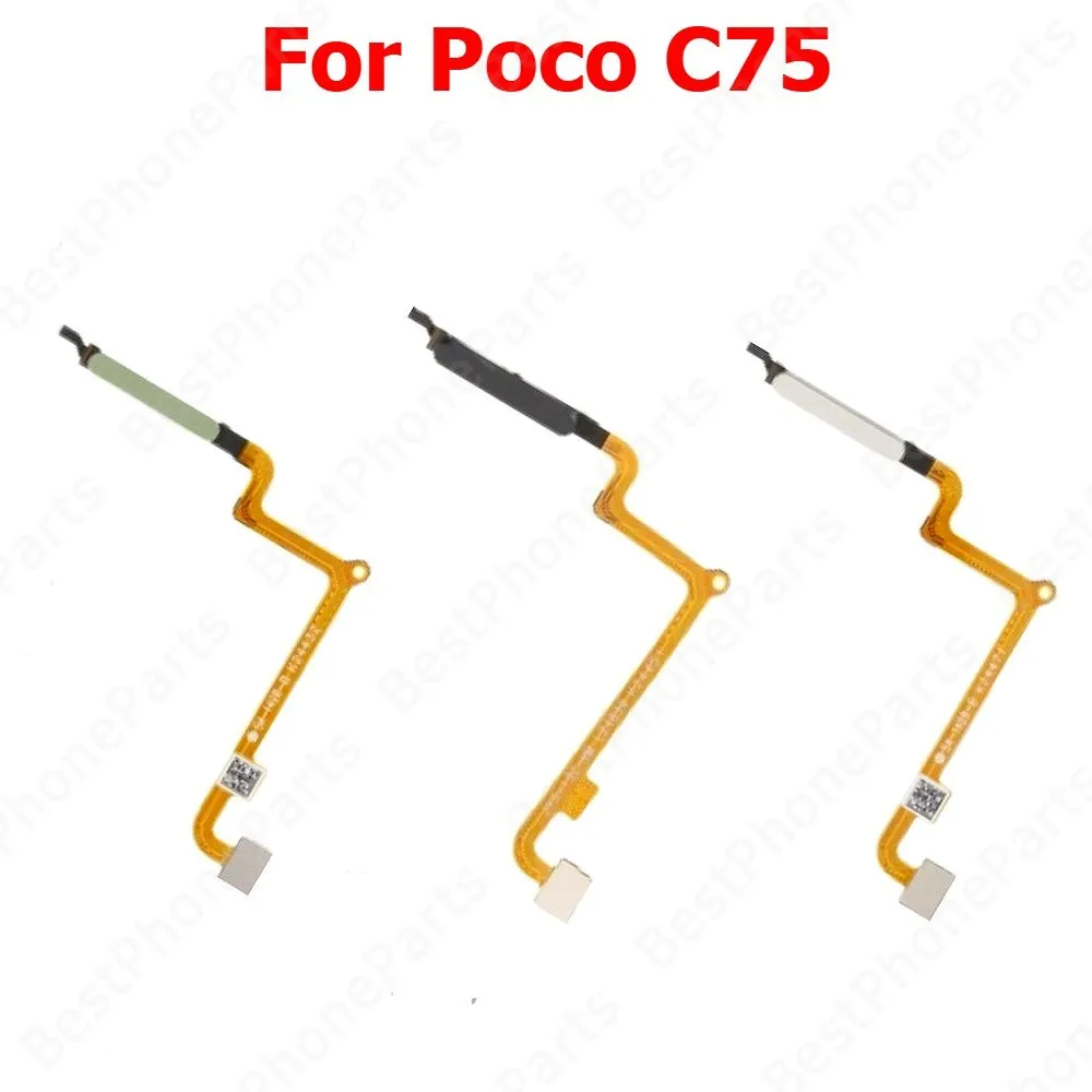 Fingerprint Sensor Flex Cable For Poco C75 Finger Print Scanner Home Button Black Green Gold Mobile Phone Replacement Parts