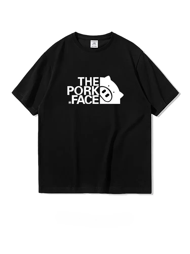 Verano divertido cerdo estampado ajuste algodón camiseta Faion marca ort Sve joven ular ropa Casual uso diario