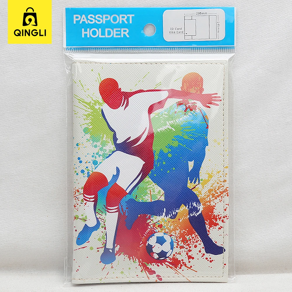 New Football Sports Pattern Passport Holder Cover Basketball Lovers Soft Leather Thin Travel Passport Wallet Credit Card Holder