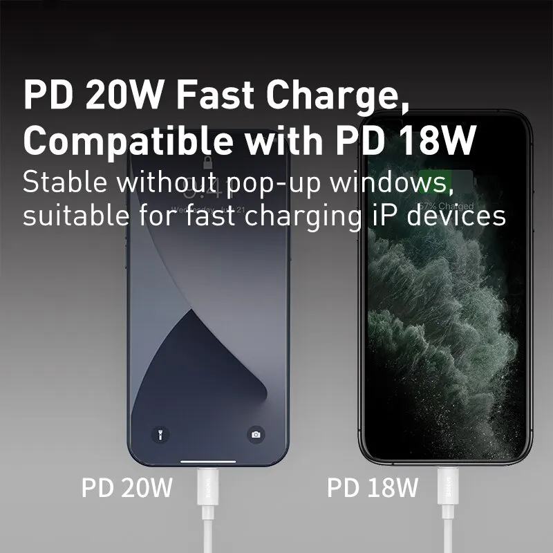 Baseus 20W USB-C to Lightning Fast Charging Cable for i 3