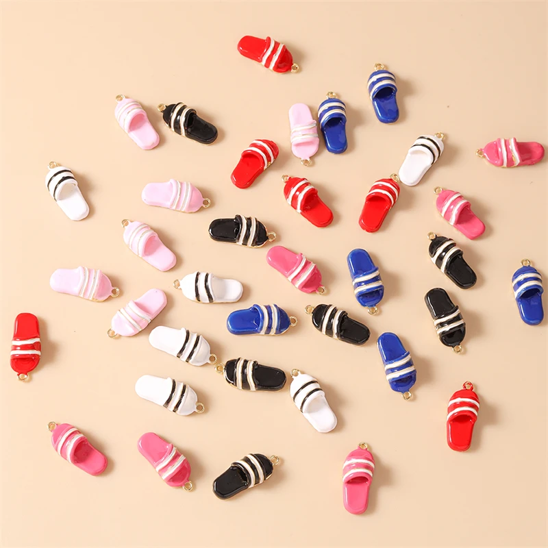 5 Stück 9x20mm Niedliche Bunte Simulations-Slipper-Anhänger für Schmuckherstellung, Halsketten, Ohrringe, Armbänder, DIY-Bastelzubehör – Detail 11