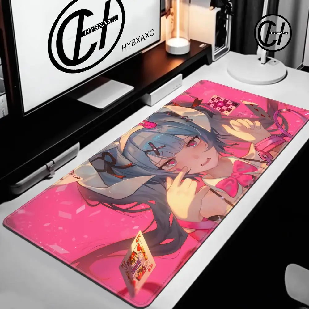 HYBXAXC Sexy Anime Computer Desk Mat Hentai Bunny Girl Mousepad Rabbit Hole Aesthetic Anti-slip Rubber Mouse Pink Accessories