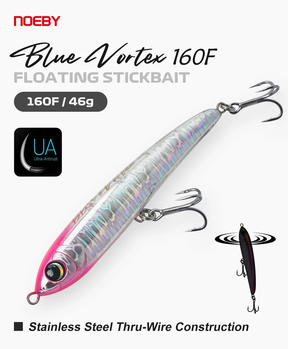 NOEBY Blue Vortex Schwimmender Stickbait 160mm 46g Pencil-Köder mit Rollender Aktion Salzwasser-Hardbait – Detail 1