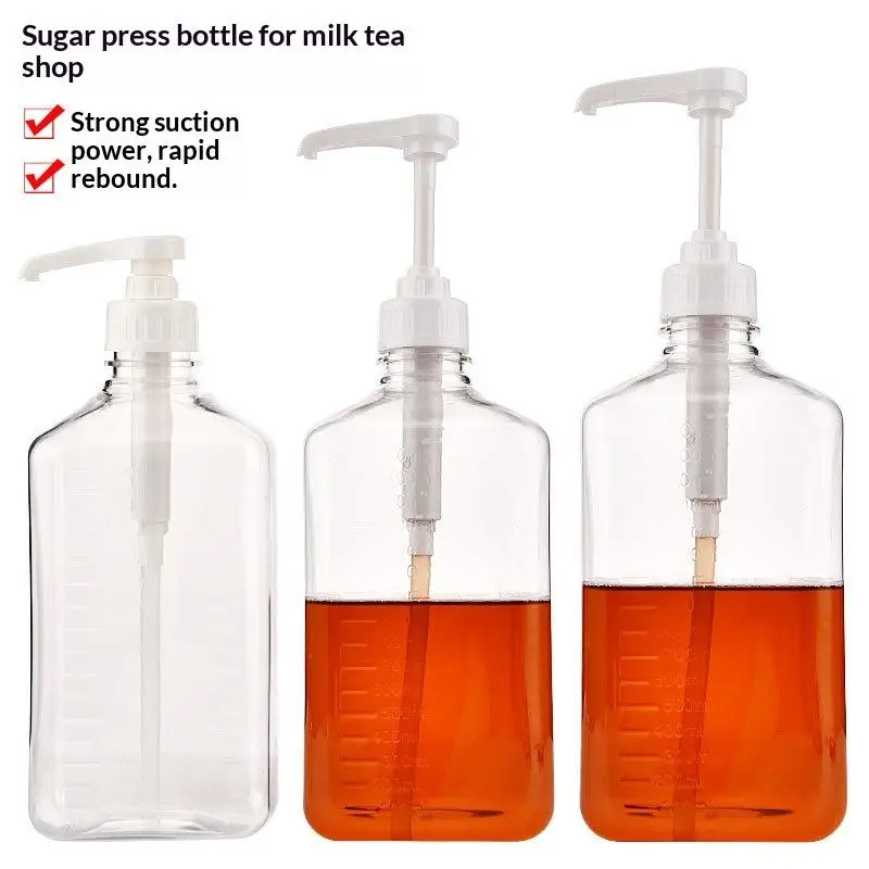New 1100/1600ml Coffee Syrup Dispenser Multi-Function Honey Sauce Ketchup Bottle With 15CC Pump Scale Syrup Drip Dispenser Tool