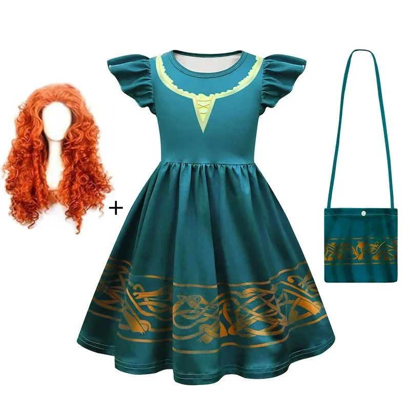 ★ New Brave Merida Costume for Girls Halloween Princess Dress Kids Carnival Fantasia Children Xmas birthday Party ★ 2025 qi☆
