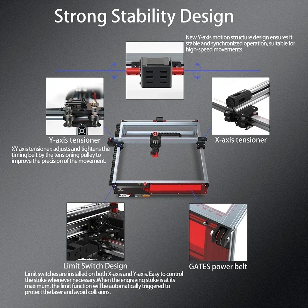 2025/TWOTREES TS2 10W Automation 450*450mm Engraving Area 0.1mm High Precision Desktop DIY Cutting s For Metal Acryl