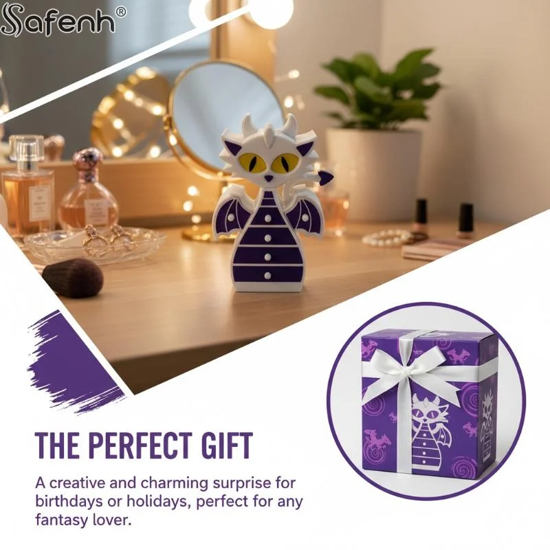 

1PCS Magical Dragon Jewelry Stand Holder Organizer- 3D Printed Dual-Color Organizer With 6 Drawers, White & Purple Design