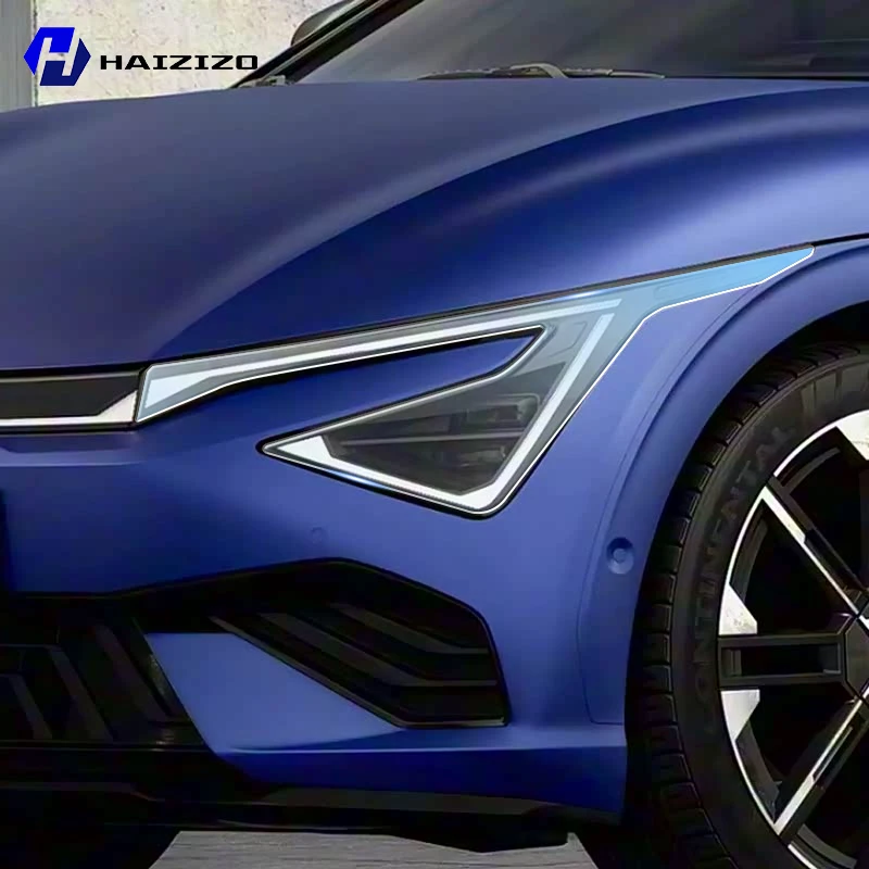 

For Kia EV6 2024-2025 Smoke Black TPU Headlight Protection Film Anti-Scratch & UV Resistant Easy Install Vinyl Wrap Kit PPF